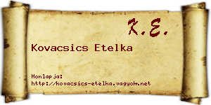 Kovacsics Etelka névjegykártya